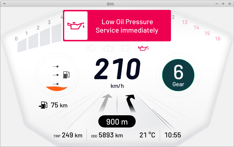 Day mode on the motorcycle cluster demo.