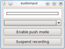 UI showing real-time audio waveform and control buttons