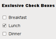 Check box group that allows only one option checked