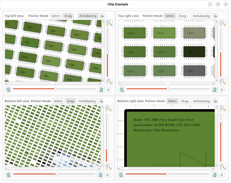 Application showing computer chips and graphics options