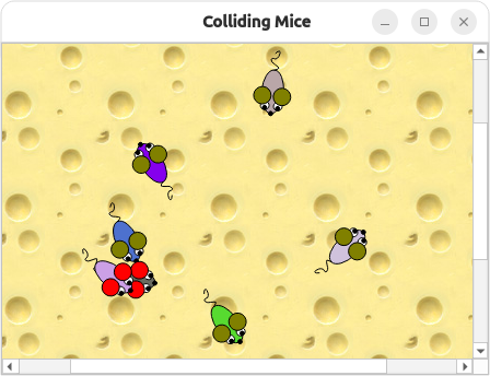 Application running with mice and cheese graphics
