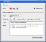 Application showing widgets for desktop environments