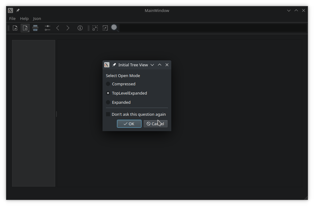 Document viewer UI showing a 'Select Open Mode' pop-up