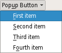 Push button with popup menu