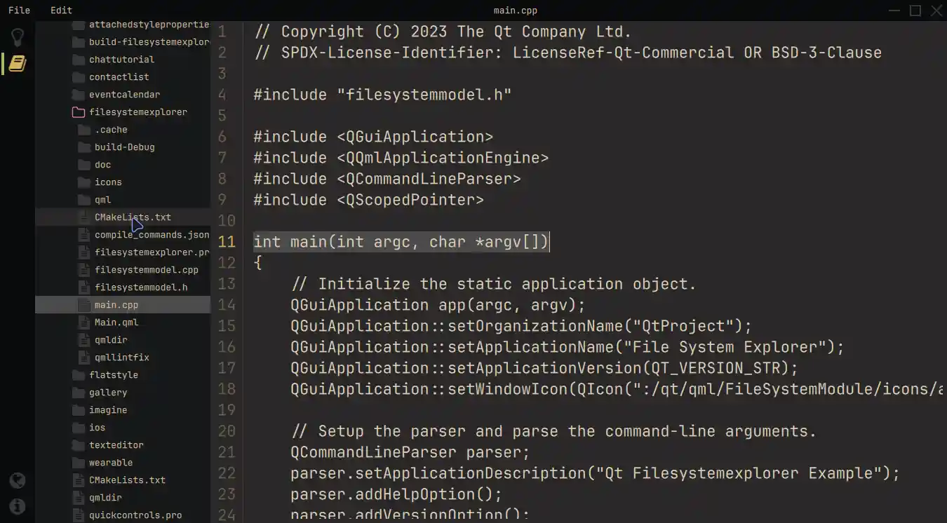 A file system explorer UI
