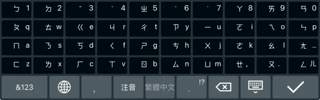 Screenshot of the Traditional Chinese Layout