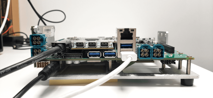 Front view of the Qualcomm Snapdragon 8155P board.