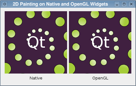 Screenshot showing a comparison of an image between Native and OpenGL