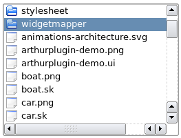 Directory displaying its contents as a list