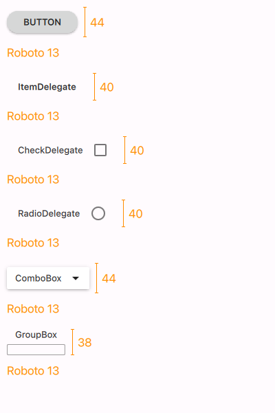 Material style controls in dense size variant