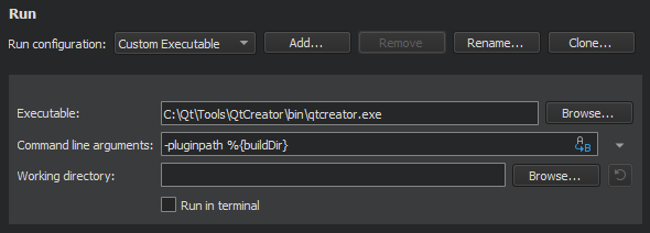 Specify the Executable to Run