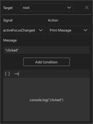 The connection editor.