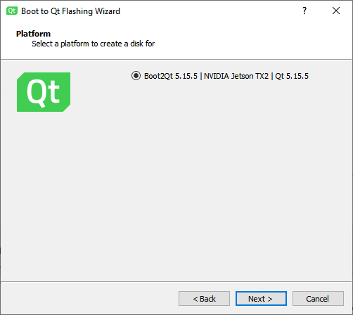Boot to Qt Flashing Wizard