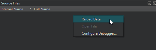 Source Files view