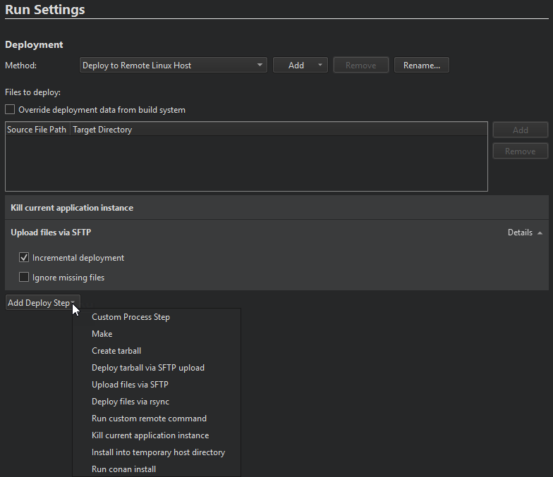 Deployment to remote Linux devices