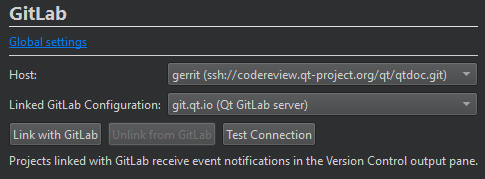 GitLab settings for a project