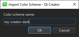 Import Color Scheme dialog