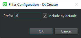 Filter Configuration dialog