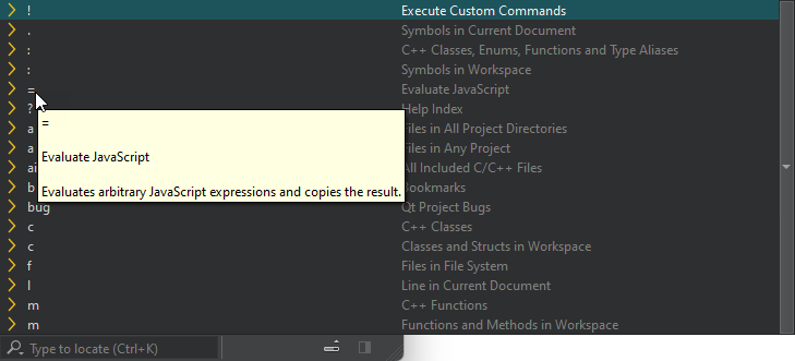 List of locator filters