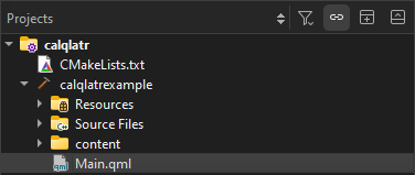 CMake project in Projects view