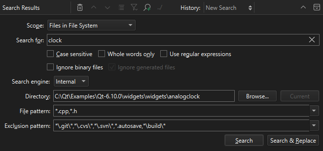 Files in File System scope in Search Results view