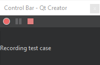 Squish control bar for recording test cases