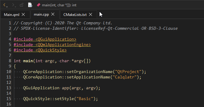 Tabs in the Edit mode