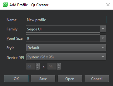 Add Profile dialog