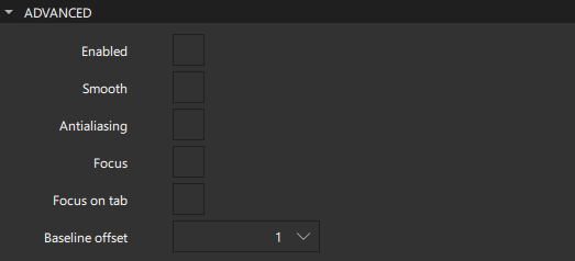 Advanced section in Properties.