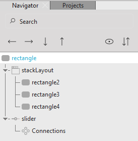 Components in the Stack Layout.
