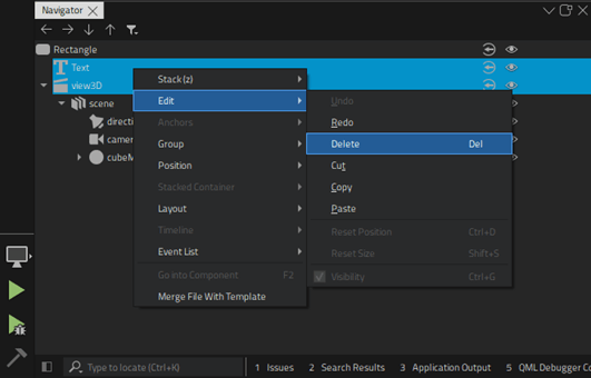 Delete placeholders in Navigator