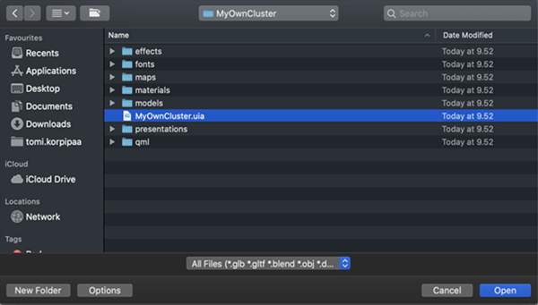 Find the uia file in file explorer