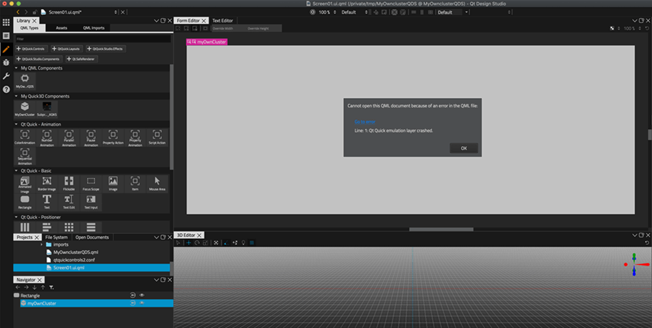 Drag MyOwnCluster to the 2D view