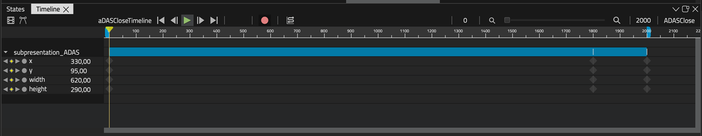 ADAS timeline view