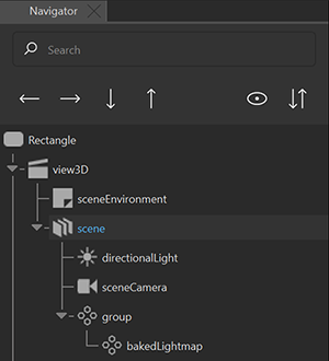 The Baked Lightmap component in the Navigator view.