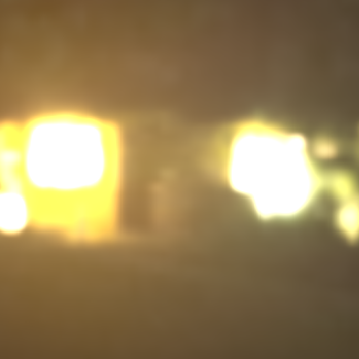 A close-up of a light in the scene with HDR Scale set to 1.