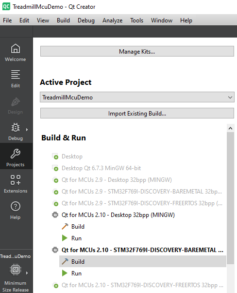 Building MCU kits in Qt Creator.