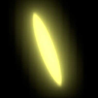 A close-up of a light in the scene with the High Quality effect.