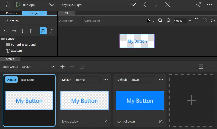 A new button in Qt Design Studio.