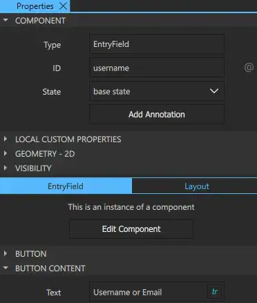 Entry field properties.