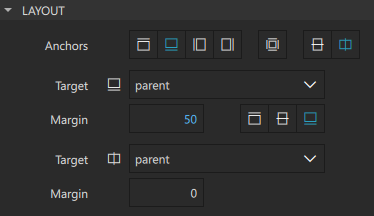 Properties of buttons.