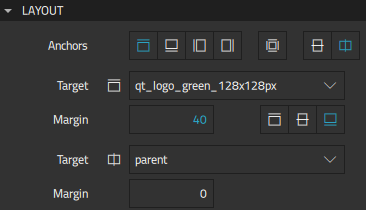 The Layout properties of the Text component.