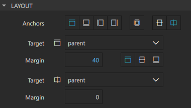 Layout properties for the logo.