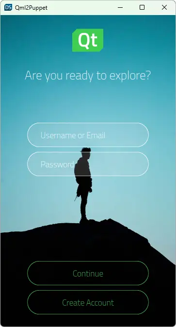 Login UI in Live Preview.