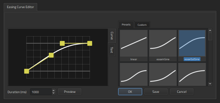Easing Curve Editor.