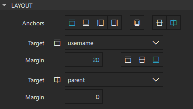 The layout properties of password entry field.