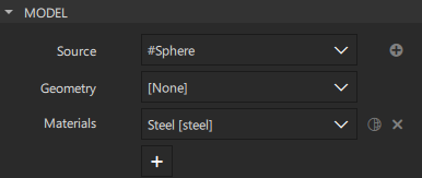 Remove a material in model properties