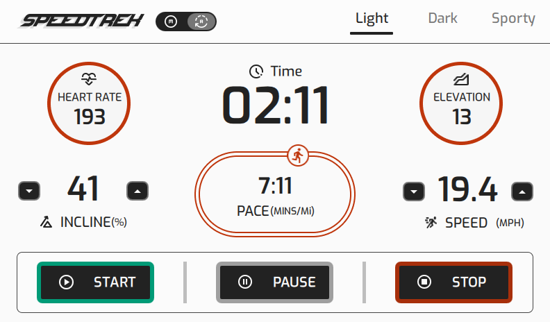 MCU Treadmill demo running.
