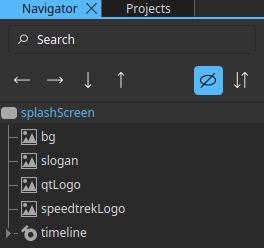 splashScreen selected in the Navigator view.