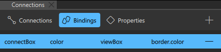 Connections view Bindings tab